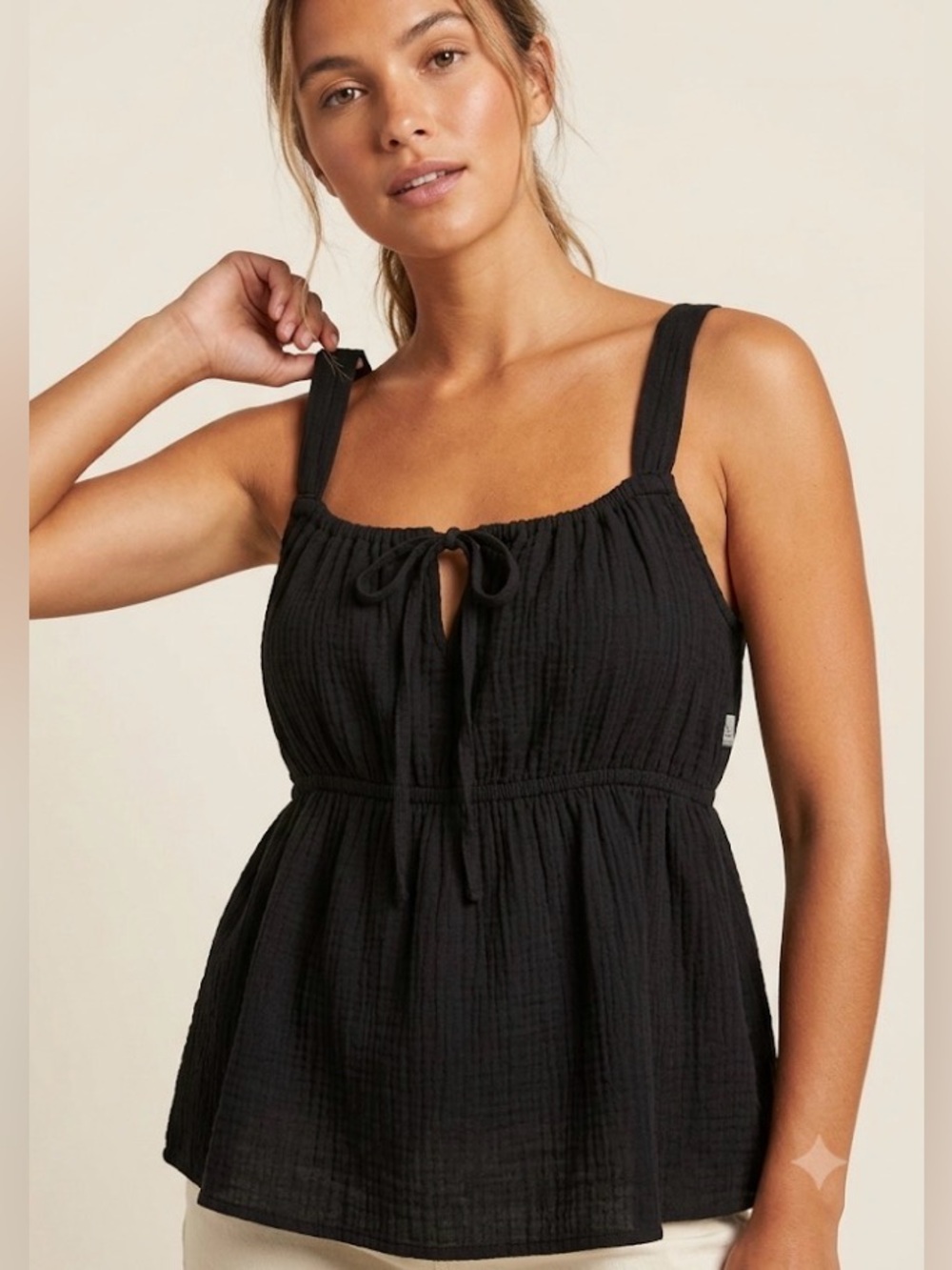 A New Day black tank top with gauze material